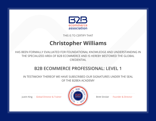 B2b ecommerce certification